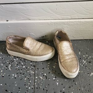 Rose Gold Metallic Slip-On’s